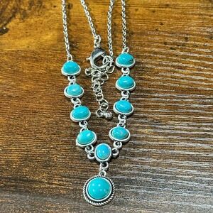 Unique Handmade Turquoise Necklace, Cowgirl Southwestern Adjustable Necklace, S
